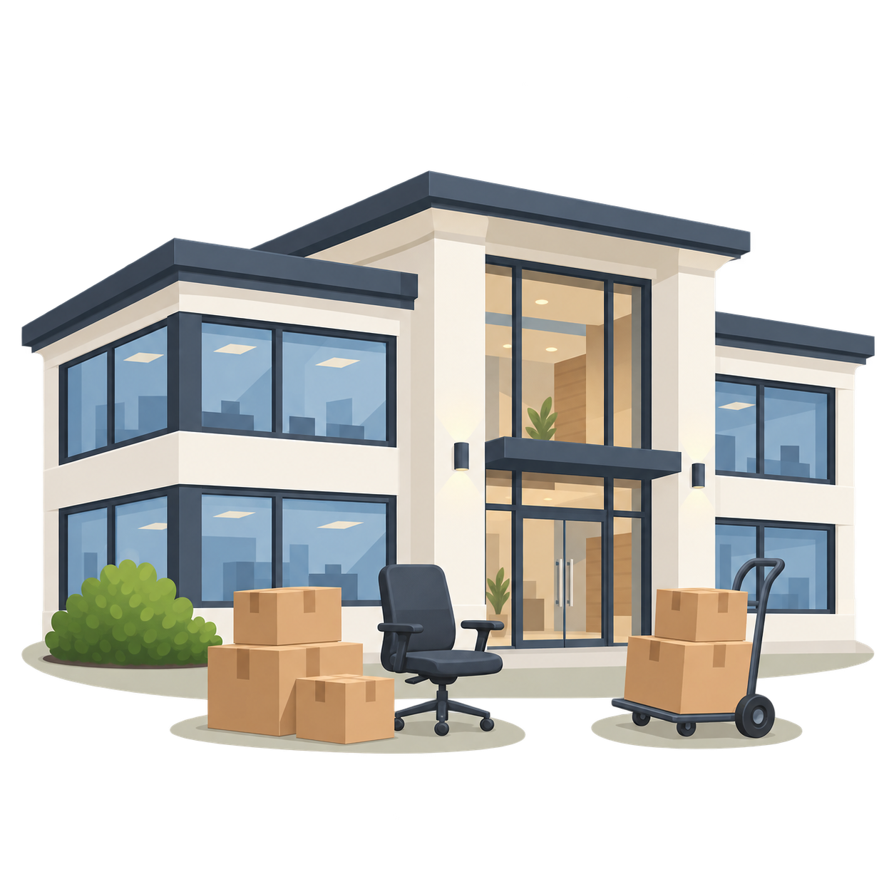 Corporate office moving illustration